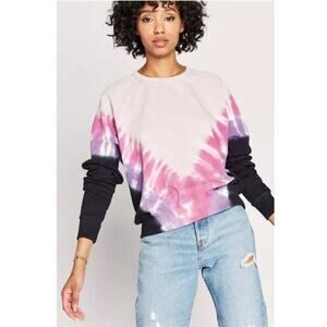 Daydreamer Flying V Varsity Tie Dye Crew Sweatshirt Size Small